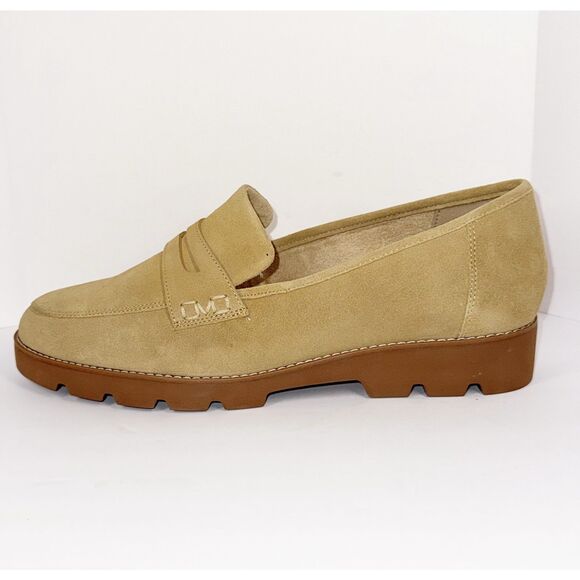 Vionic Cheryl Penny Loafer Tan Suede Lug Sole Comfort Chunky Classic 12W Wide - Picture 12 of 16